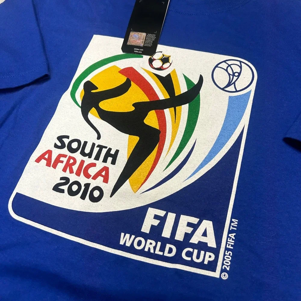 Adidas FIFA World Cup 2010 South Africa T-Shirt Blue Mens Small NWT Stains